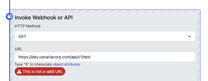 Error: "This is not a valid URL"